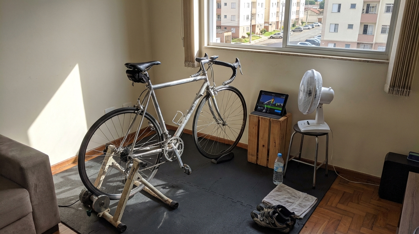 Como Montar um Setup de Ciclismo Indoor Barato no Brasil (Rolo + Sensores + Apps)